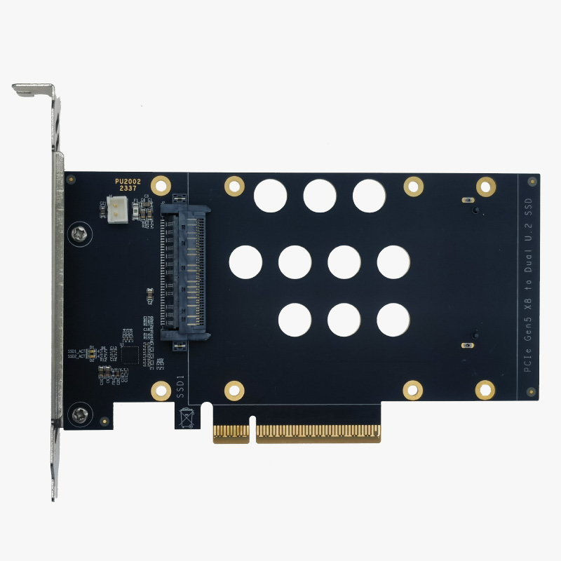 PCIe5.0 x8转2*U.2(SFF-8639) 扩展卡