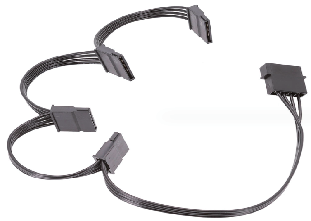 CST-S1004：Molex 转 4× SATA 15Pin 电源线